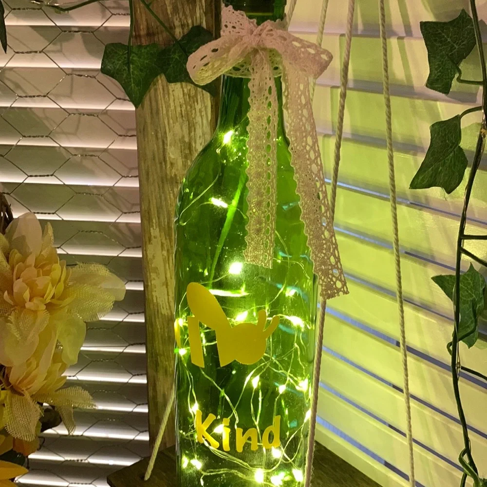 ‘🐝 Kind’ logo wine bottle lantern
